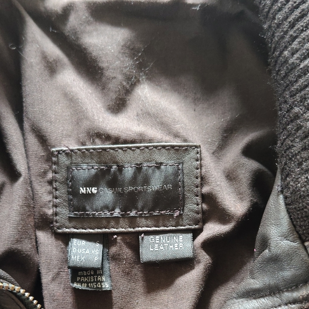 Mango Casual Sportswear Leather Jacket